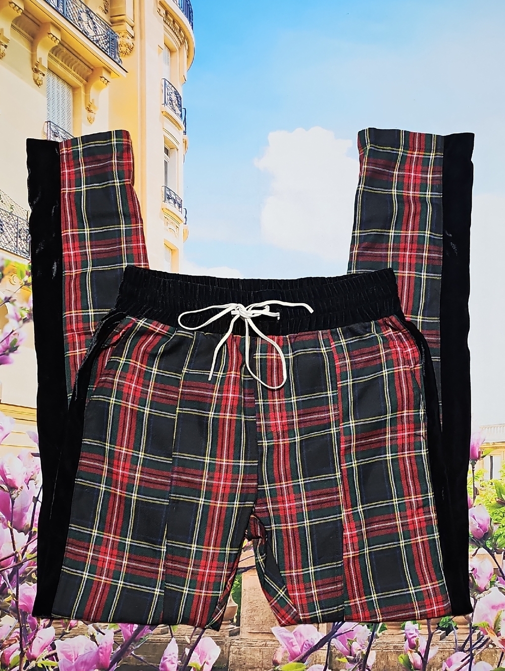 Fear of God Red & Black Tartan Plaid Jogger Pants Size Medium